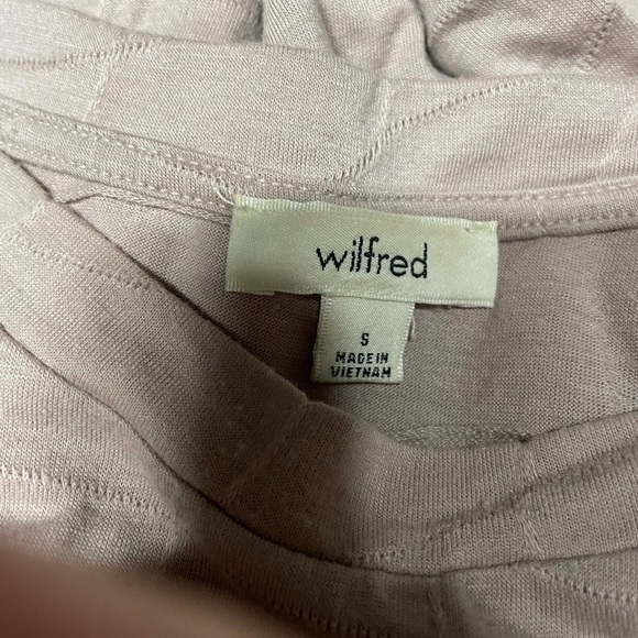 Aritzia Wilfred high low side split short sleeve brown tunic size small - Picture 2 of 7